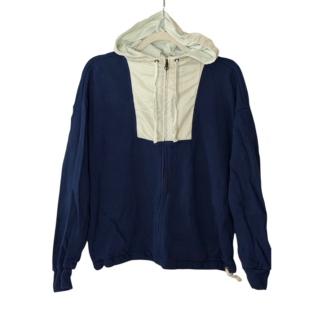 J. Crew Women's S Navy Blue Full Zip Hooded Sweatshirt | SKU 1164